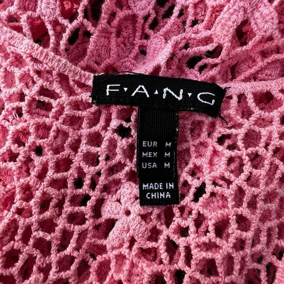 Fang women’s M crochet tank top scoop neck, racer back style pink - Picture 3 of 6